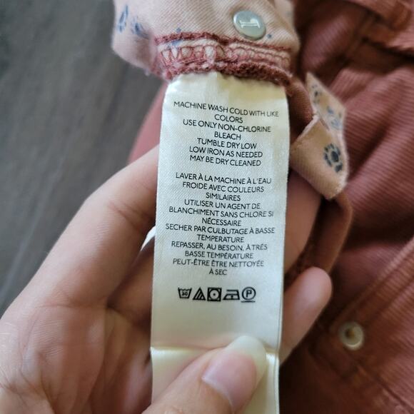 Anthropologie Pilcro Pink Rose The Gwen Wide-Leg Corduroy Pants NWT Size 26 - Picture 10 of 13